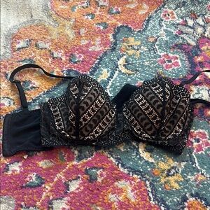 Elegant Black Lace Bustier Bra- Adore Me